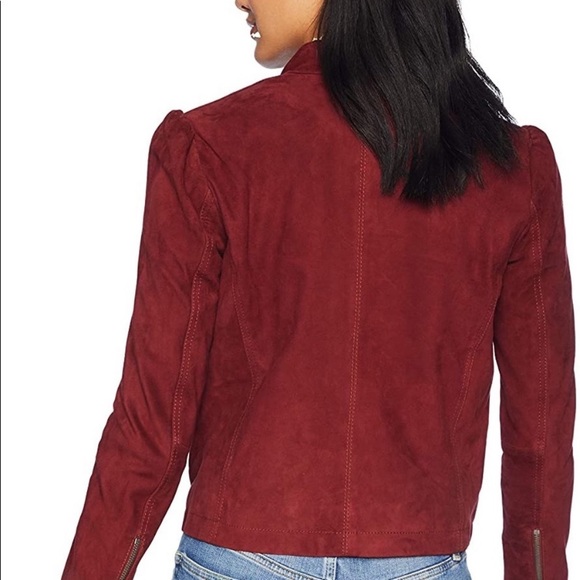 Lucky Brand Suede red puff Sleeve Jacket - Picture 6 of 9